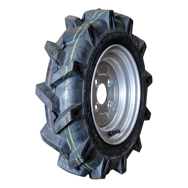 Komplettrad 4.50-10 3.50Bx10H2 ET-2.1 60/100/4 Stahl V-8803 Silbergrau