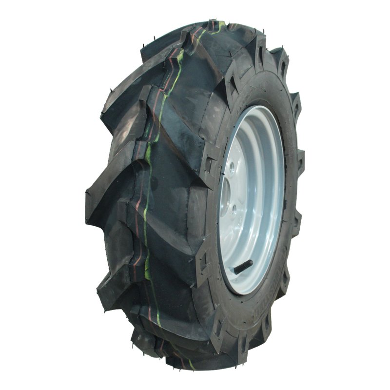 luchtband + wiel 5.00-10 3.50Bx10H2 ET-2.1 60/100/4 staal V-8501 zilvergrijs