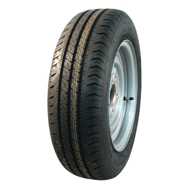 luchtband + wiel 135/80 R13 4Jx13H2 ET30 57/100/4 staal R701 M+S zilvergrijs