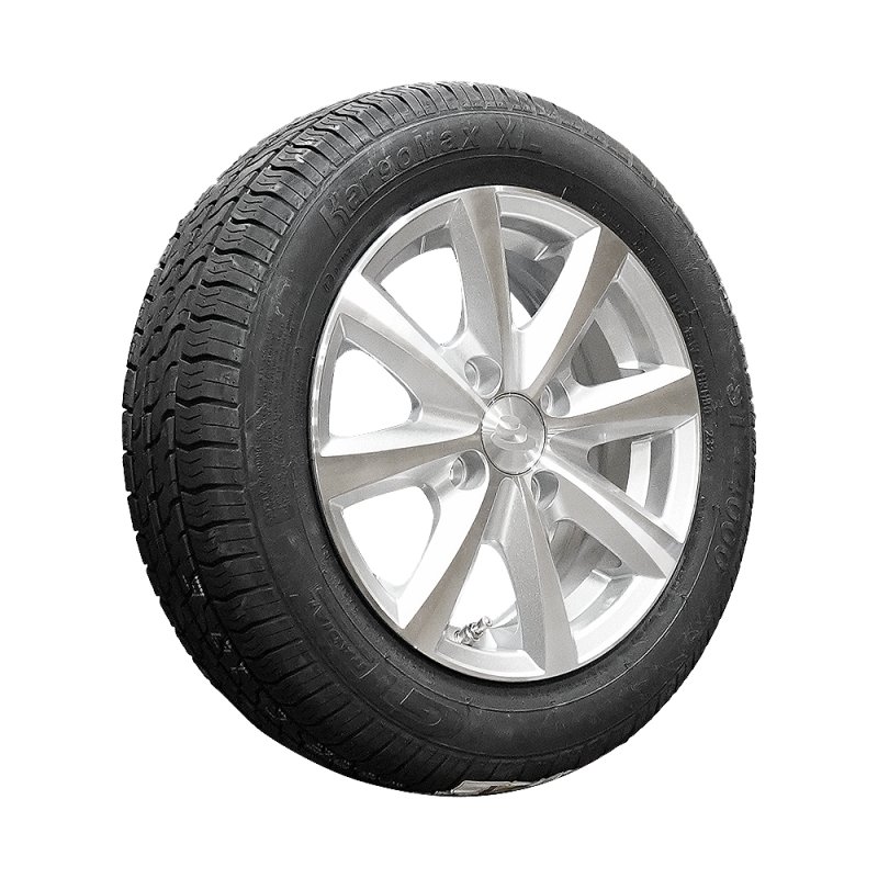 air tire + wheel 145/70 R13 5Jx13H2 ET30 57/100/4 alloy Kargomax ST-4000 M+S silver grey