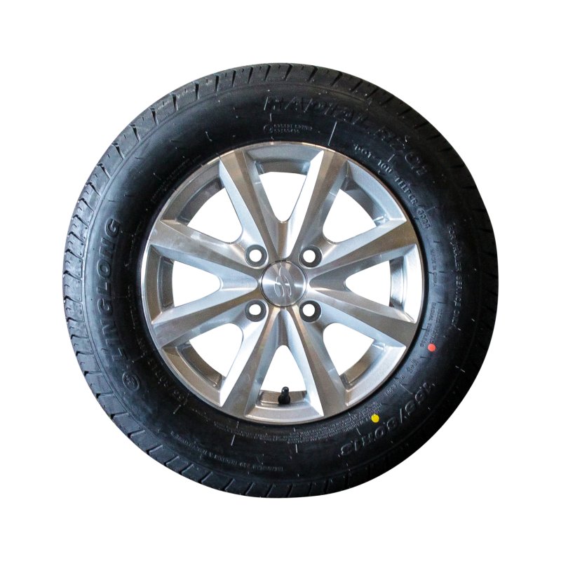 Komplettrad 155/80 R13 5Jx13H2 ET30 57/100/4 Leichtmetall R701 M+S Silbergrau
