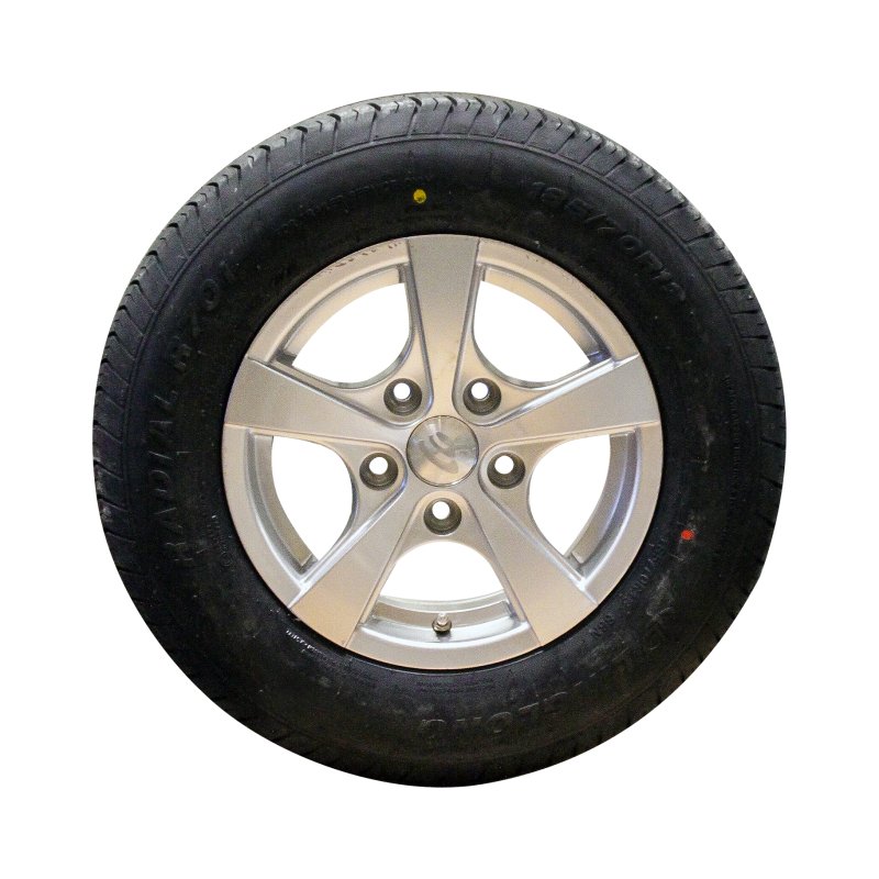 luchtband + wiel 185/70 R13 6Jx13H2 ET30 67/112/5 lichtmetaal R701 M+S zilvergrijs