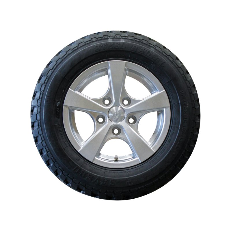 air tire + wheel 185/70 R13C 5Jx13H2 ET30 57/100/4 alloy Savero M+S silver grey