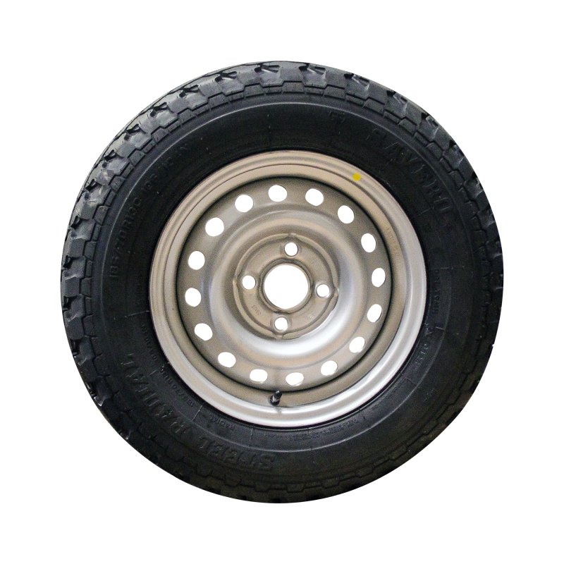 air tire + wheel 185/70 R13C 5Jx13H2 ET30 57/100/4 steel Savero M+S silver grey