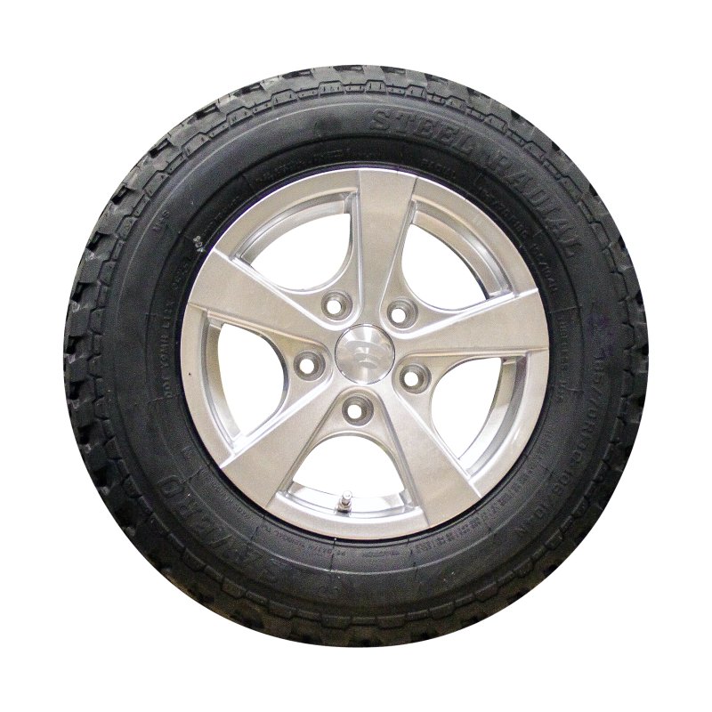 air tire + wheel 185/70 R13C 6Jx13H2 ET30 67/112/5 alloy Savero M+S silver grey