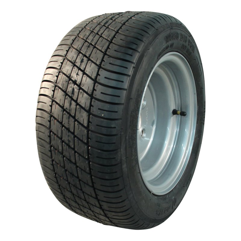 luchtband + wiel 195/50 B10 (18x8.00-10) 6.00x10H2 ET-4 60/100/4 staal M-8001 zilvergrijs