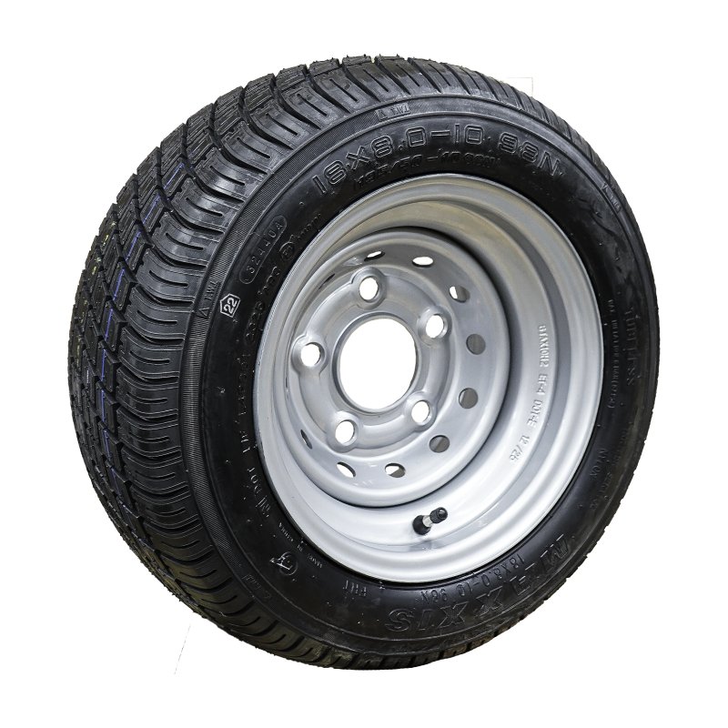 air tire + wheel 195/50 B10 (18x8.00-10) 6JAx10H2 ET-4 66,5/112/5 steel M-8001 silver grey
