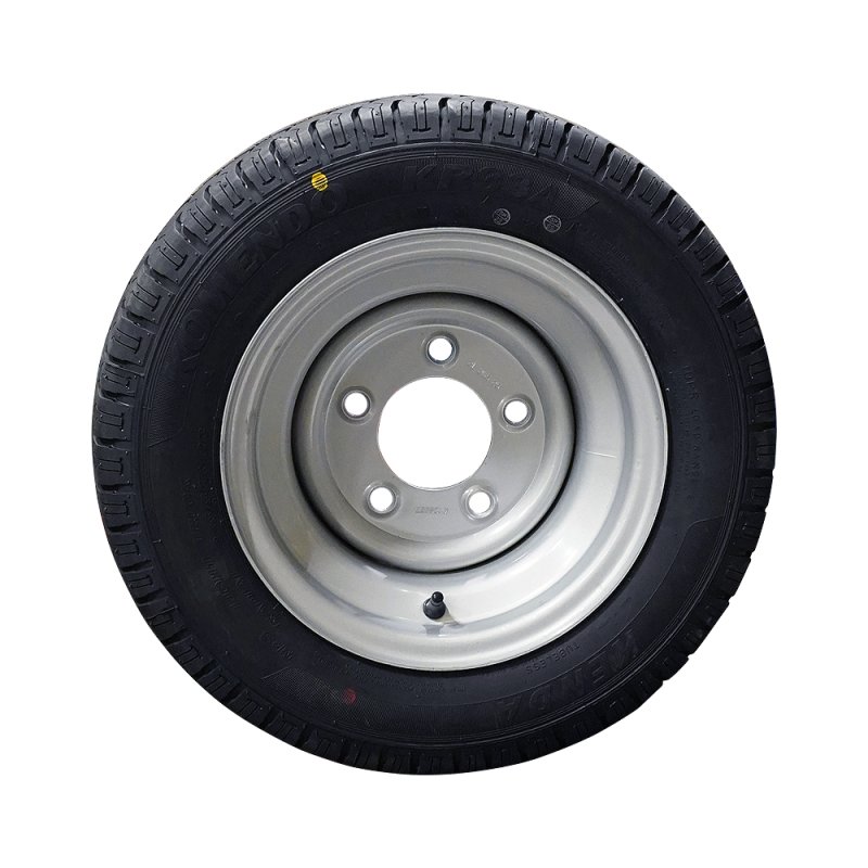 pneu + roue 195/50 B10 (18x8.00-10) 6.00x10H2 ET-4 94/140/5 métal M-8001 gris argent