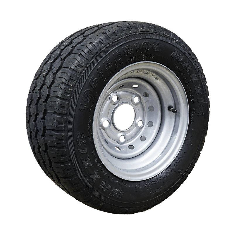 air tire + wheel 195/55 R10C 6JAx10H2 ET-4 66,5/112/5 steel Trailermaxx CR-966 silver grey