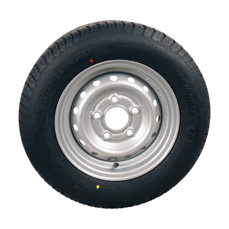 luchtband + wiel 195/60 R12C 5½Jx12H2 ET30 67/112/5 staal R701 M+S zilvergrijs
