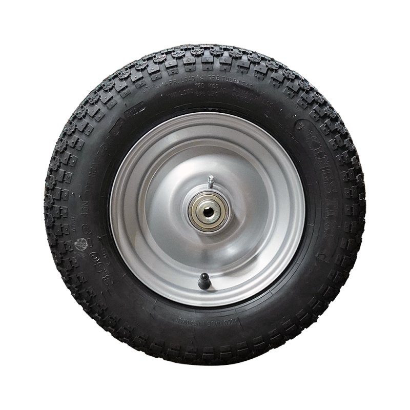 Komplettrad 3.50-8 2.50x8 ET0 Westfalia Kugellager 12,3 NL124mm Stahl V-9128 Silbergrau