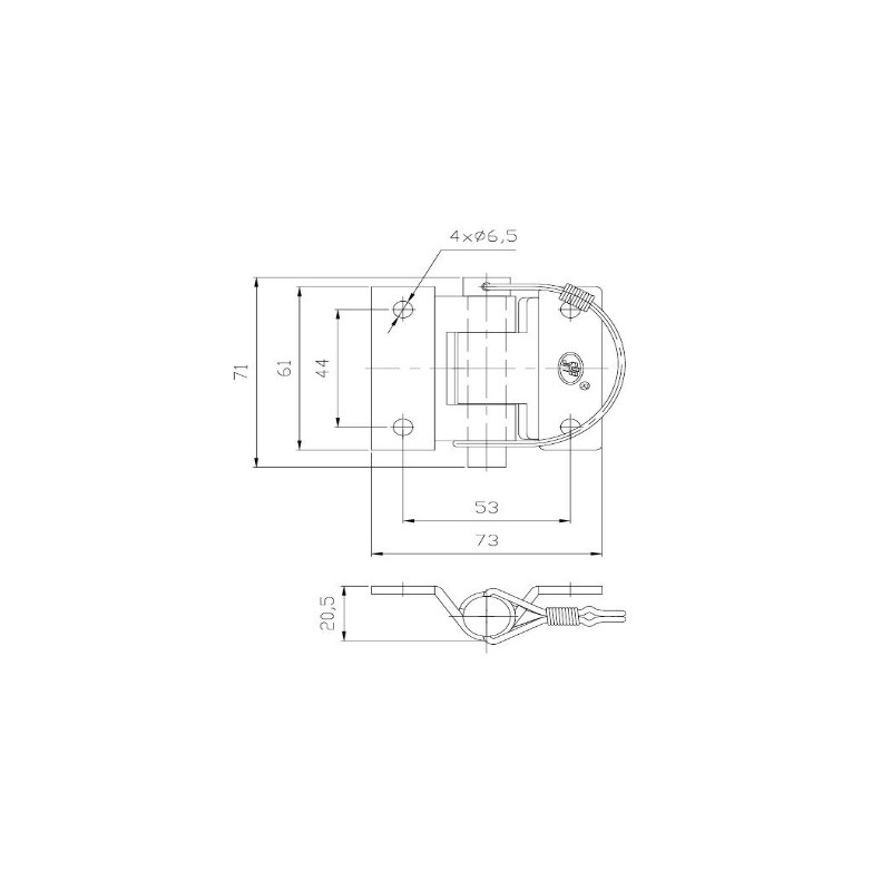 charnière de porte 44 x 53mm lame de charnière galvanisé démontable