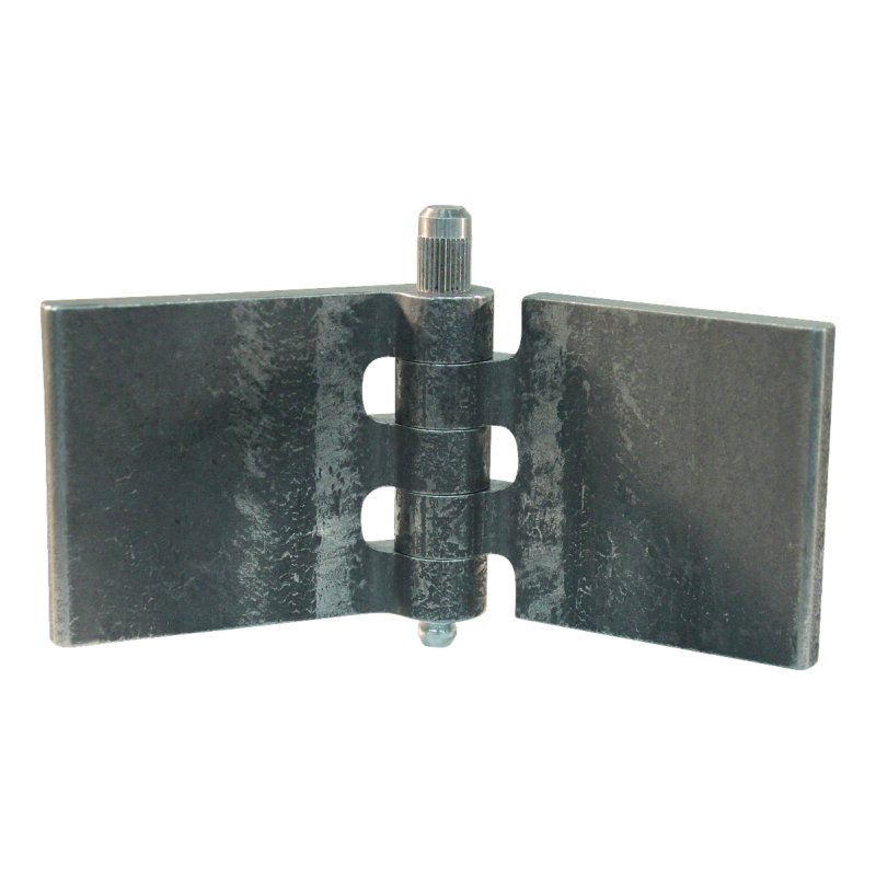 porte charnière droit avec goupille et avec graisseur 50 x 50mm lame de charnière brut non démontable