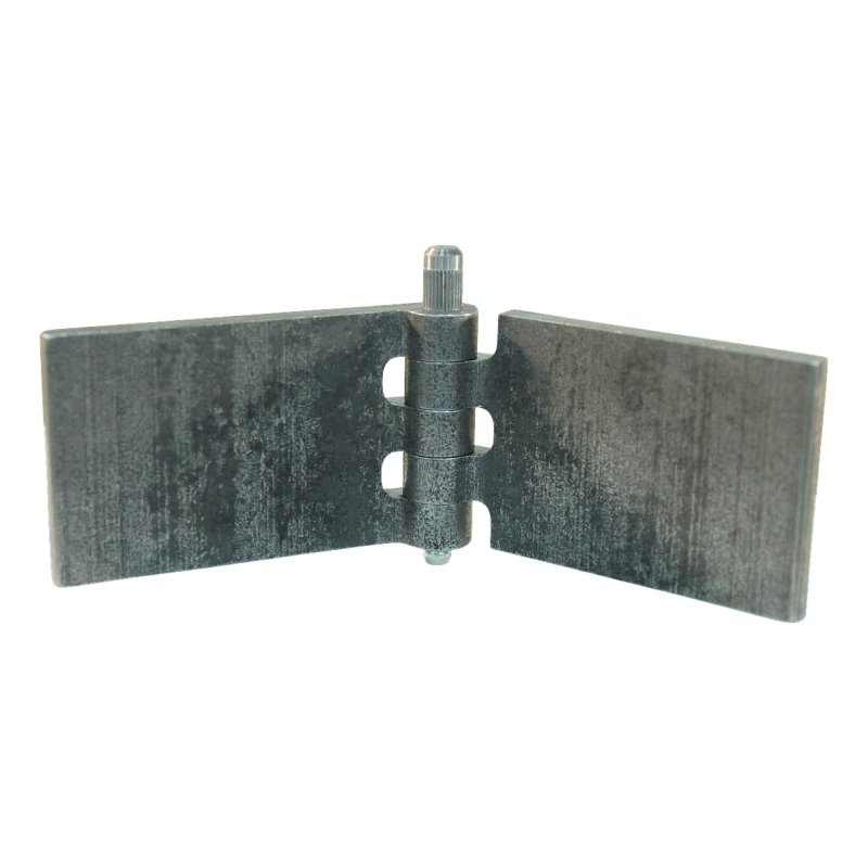 gerades Wagentürscharnier mit Zapfen und mit Schmiernippel 50 x 80mm Scharnierblatt unbehandelt/blank nicht demontierbar