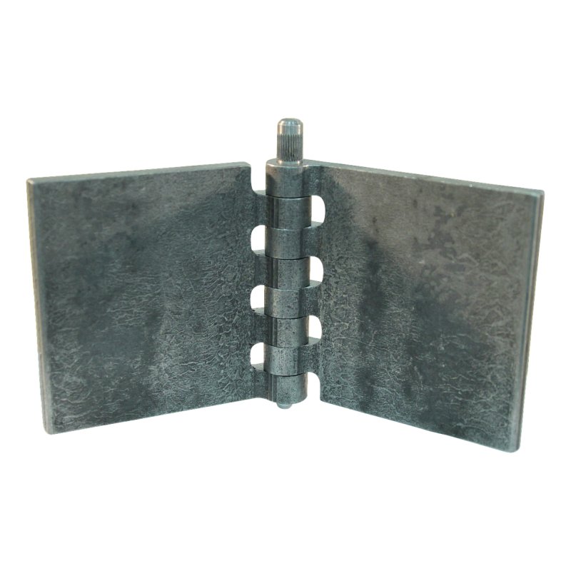 porte charnière droit avec goupille et avec graisseur 80 x 80mm lame de charnière brut