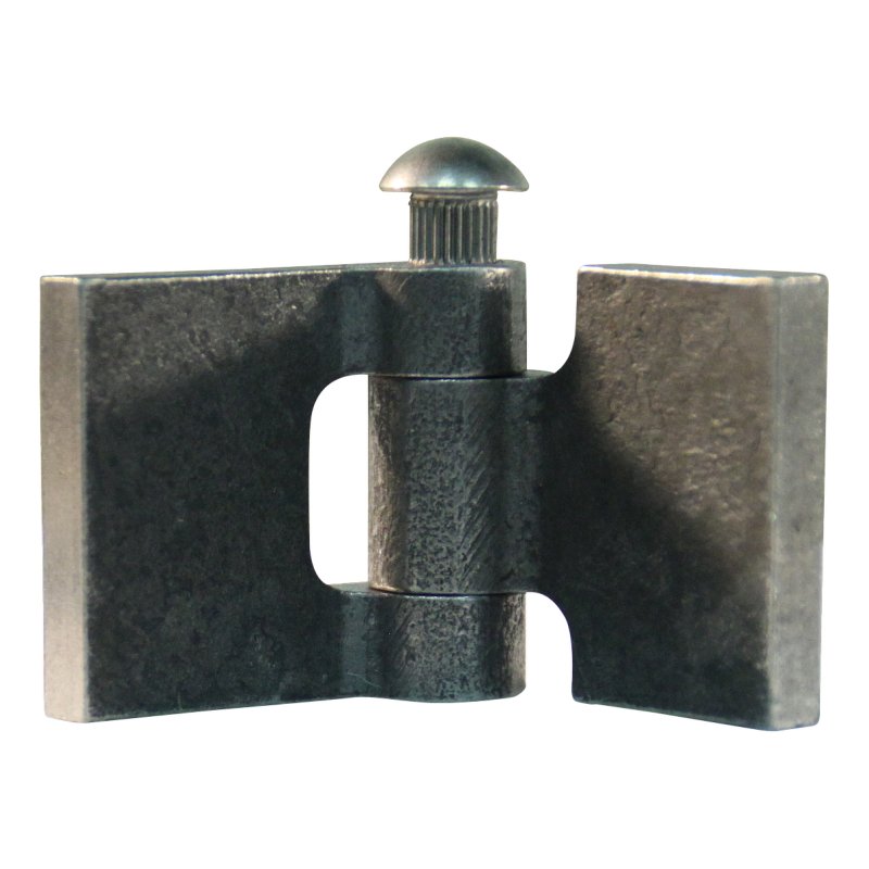 gerades Wagentürscharnier mit Edelstahl Zapfen 30 x 30mm Scharnierblatt unbehandelt/blank demontierbar
