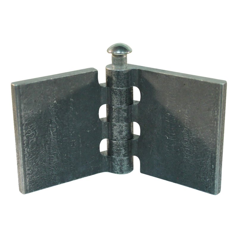 recht portierscharnier met rvs pen 60 x 60mm scharnierblad blank demonteerbaar