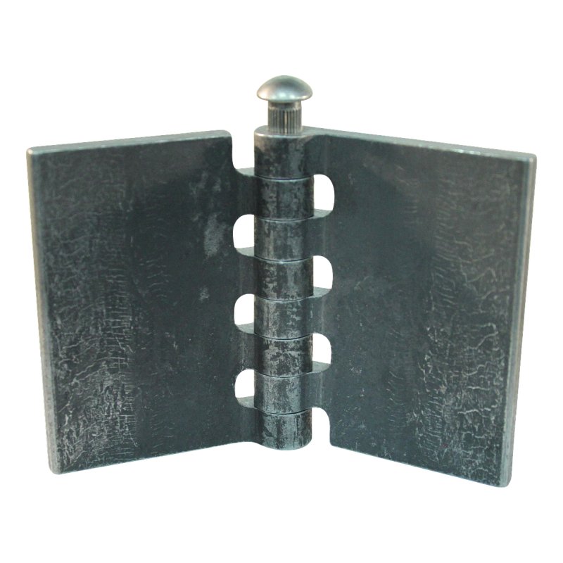gerades Wagentürscharnier mit Edelstahl Zapfen 80 x 60mm Scharnierblatt unbehandelt/blank