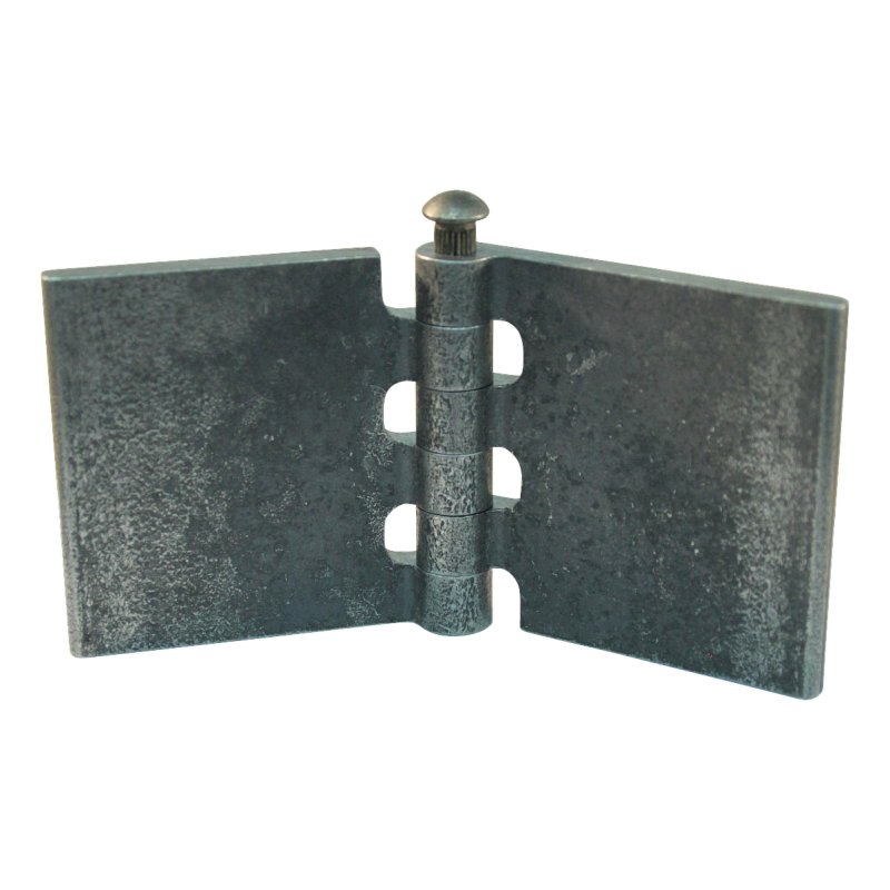 gerades Wagentürscharnier mit Stahl Zapfen 60 x 60mm Scharnierblatt unbehandelt/blank demontierbar