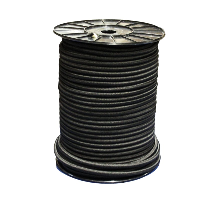 Cable élastique noir Ø8 100m