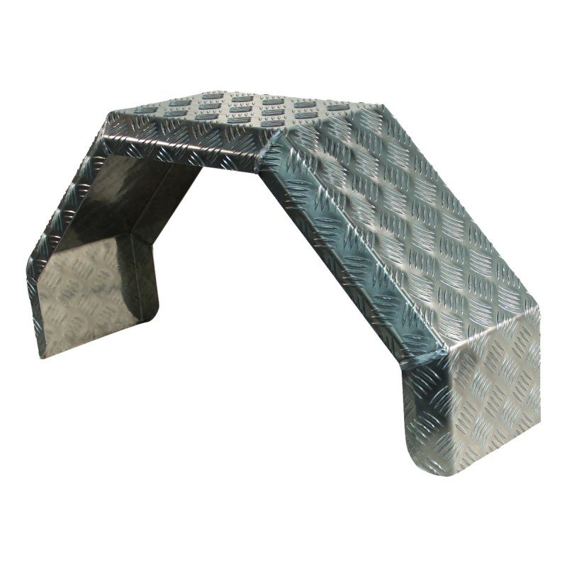 garde-boue 1 essieu simple aluminium 240mm x 800mm modèle angulaire