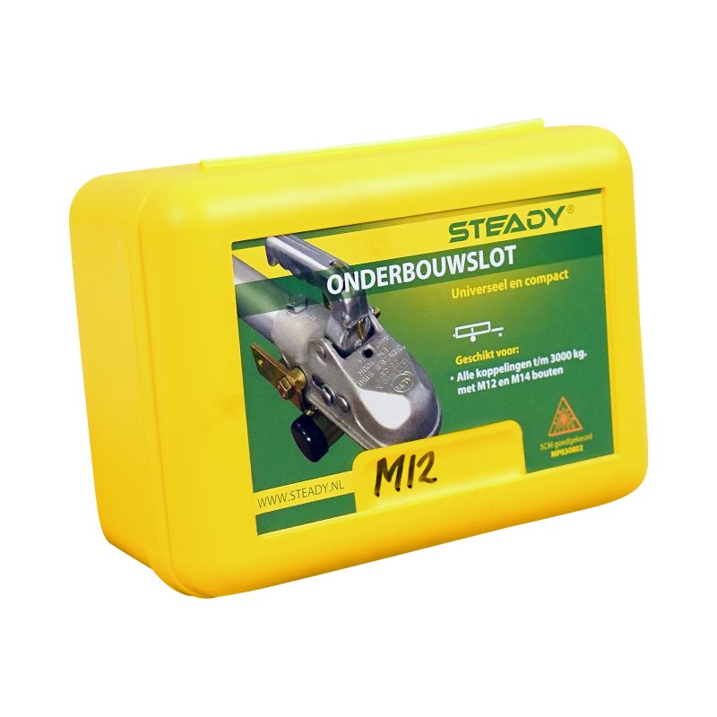 verrou de tête d'attelage montage fixe 3000 kg M12 + long clapet SCM 2x M12 horizontaux + 1x M12 vertical