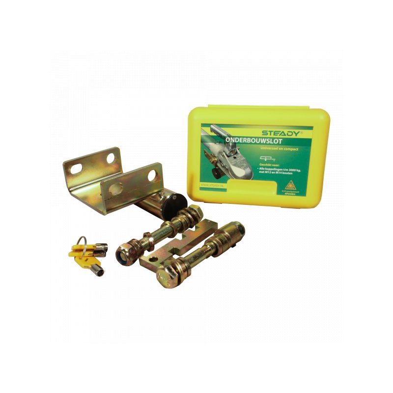 verrou de tête d'attelage montage fixe 3000 kg M14 + clapet court SCM 2x M14 horizontaux + 1x M12 vertical