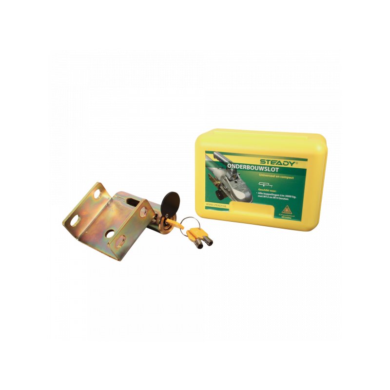 verrou de tête d'attelage montage fixe 3500 kg M16 + clapet court Steady SCM 2x horizontal M16 + 1x vertical M16