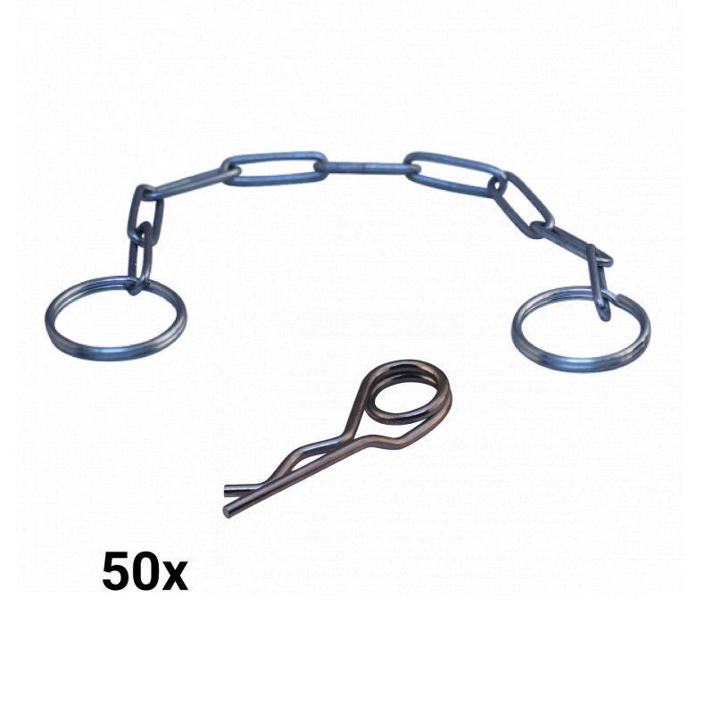 chaîne de sécurité 245mm acier à ressort, avec 2 joints toriques + goupille béta