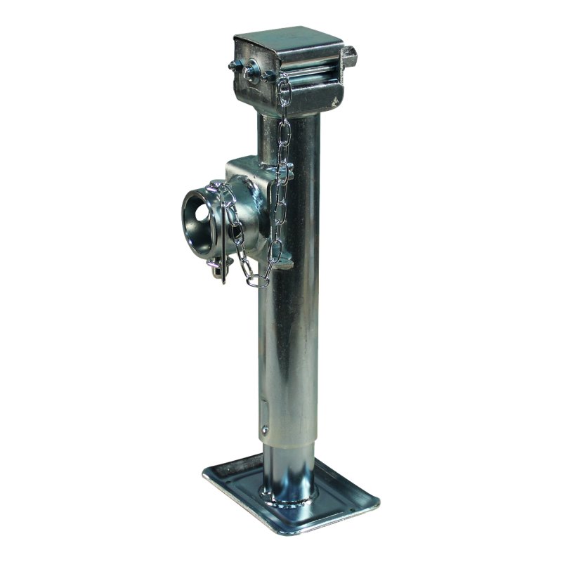 Pied béquille basculante Ø57mm 1300kg zingué fixation par tube LR avec clé de hexagone 19mm