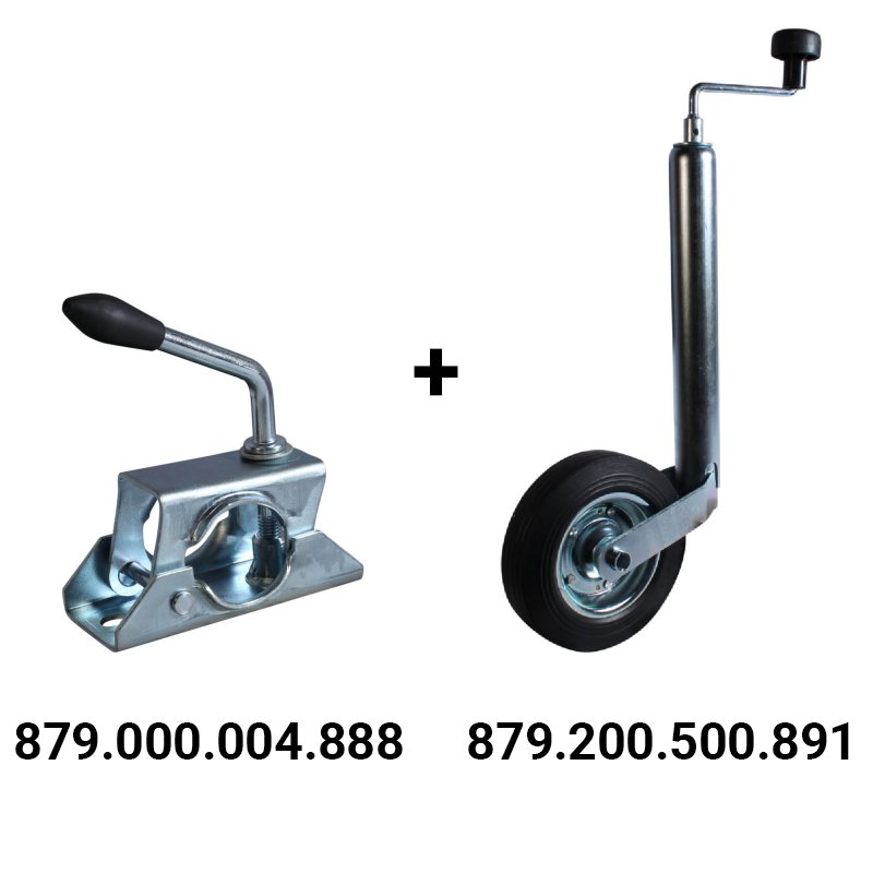 jockey wheel with clamp Ø48mm 200x50mm steel wheel