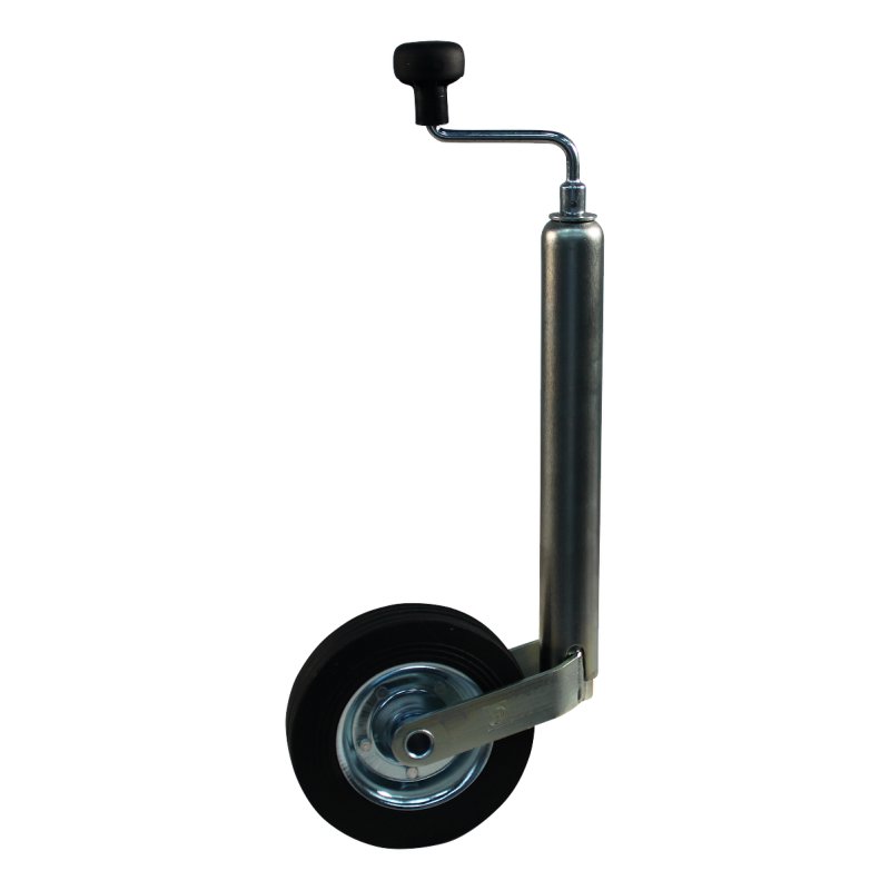 Steunwiel Ø48mm 200x50mm stalen velg + klem opschroefbaar Ø48mm
