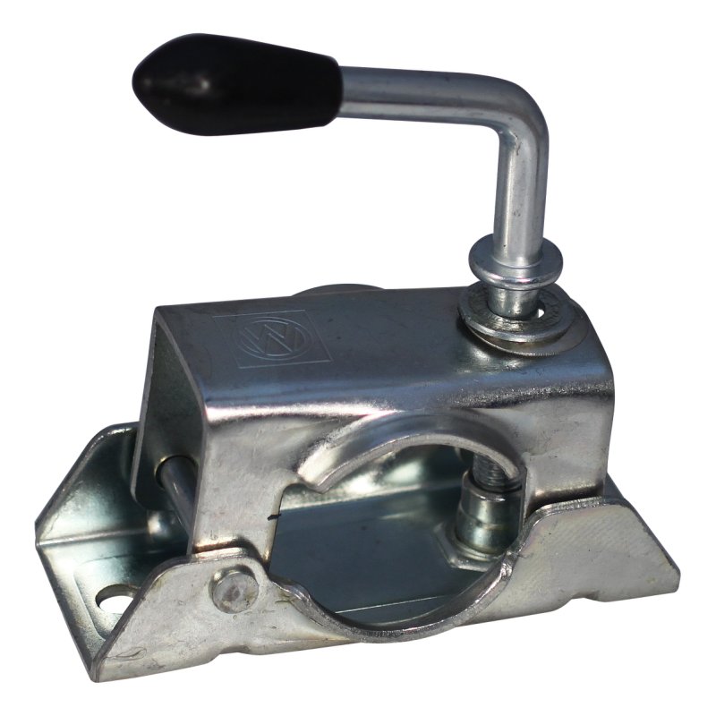 Steunwiel Ø48mm 200x50mm stalen velg + klem opschroefbaar Ø48mm