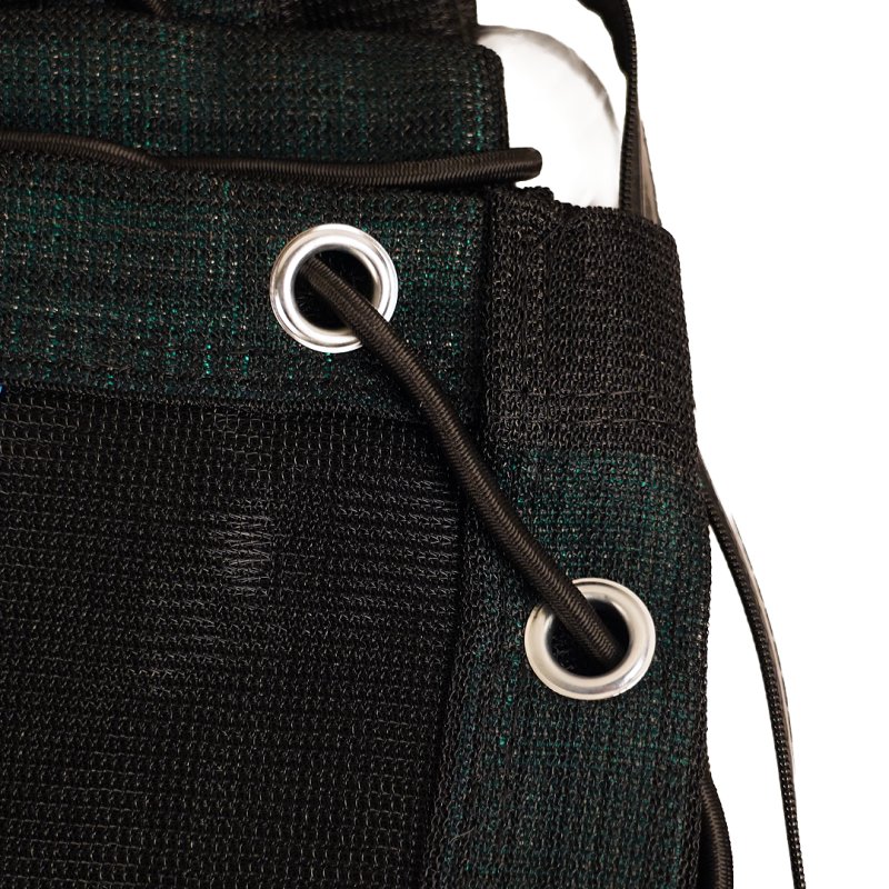 filet de sécurité micro mailles 5500x2500mm PE, 220gr/m2 noir foncé RAL 9005