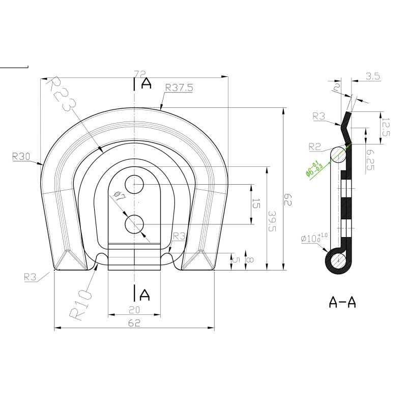 lashing ring horse shoe model zinc plated