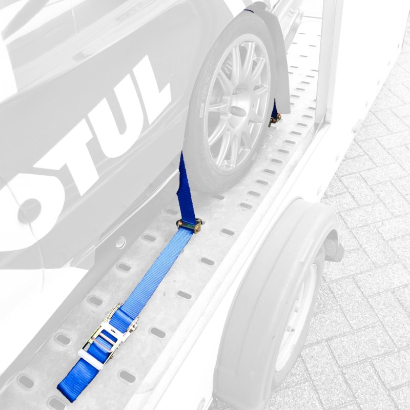 lashing belt for car transport blue 35mm 2500mm polyester