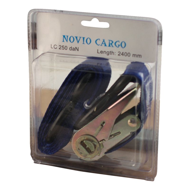 spanband, 2-delig , met ratel en S-haken 25mm 2400mm polyester