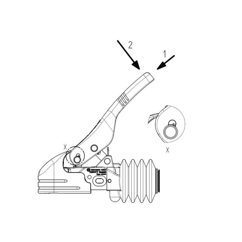 zugkugelkupplung mit spurstabilisierung KS35 Ø60mm 14,5mm