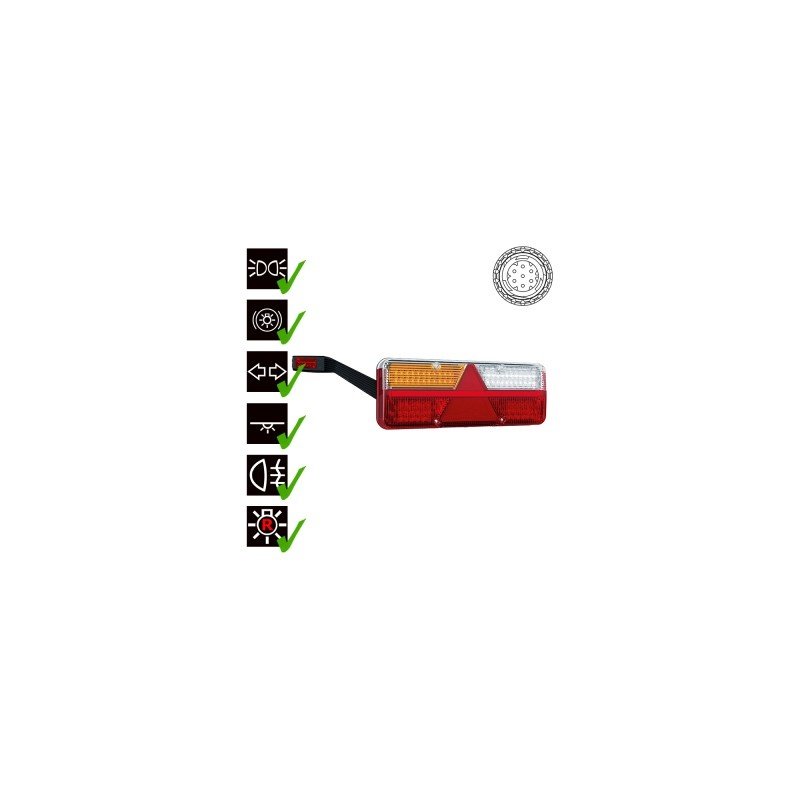 feu arrière LED connecteur AMP 7 PIN gauche 9/36V Lavaflow