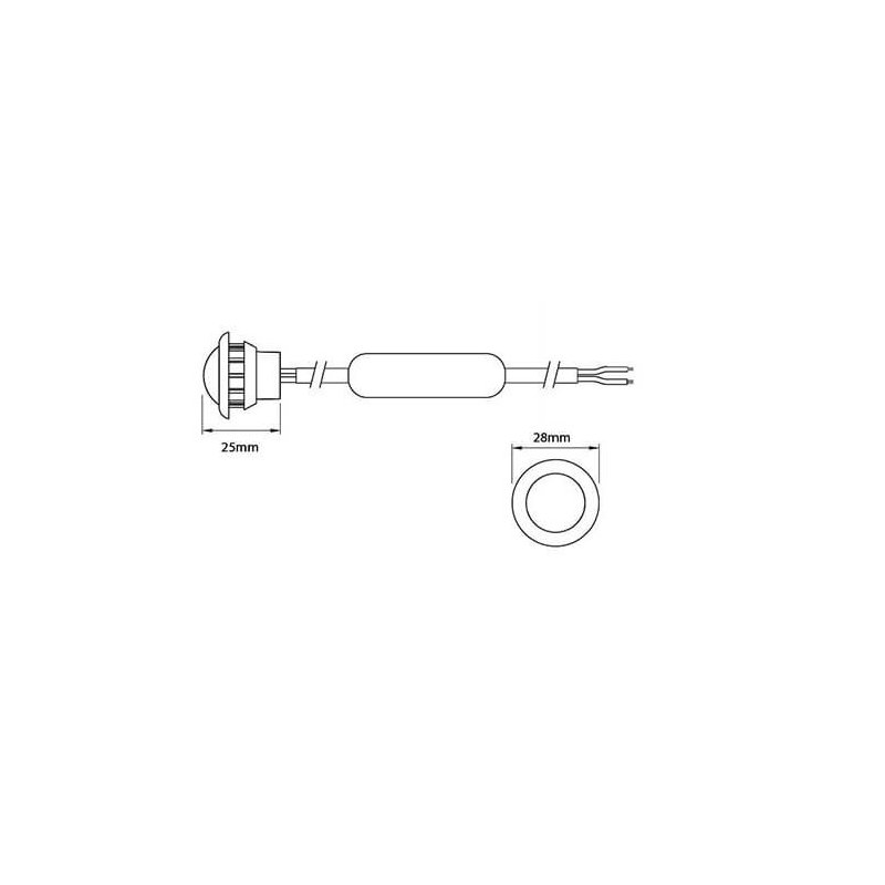 Positionsleuchte LED Rot DC kabel universal 12/24V