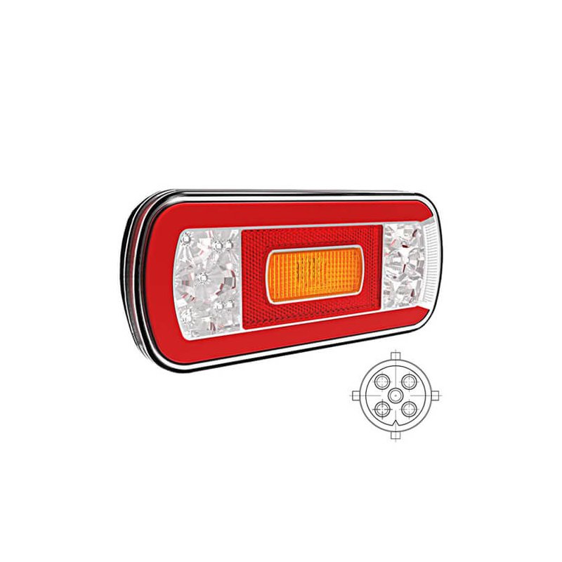 feu arrière LED baïonnette à 5 pôles universel 12/24 V