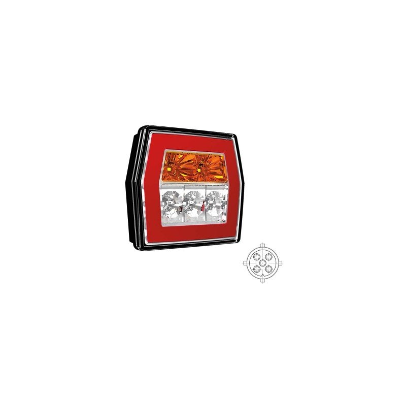Rückleuchte LED 5 PINs Bajonett universal links und rechts anwendbar 12/24 V Lavaflow