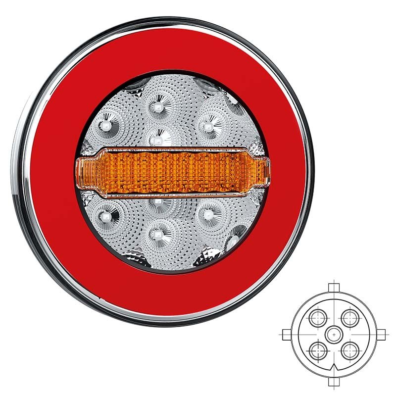 Rückleuchte LED 5 PINs Bajonett universal links und rechts anwendbar 12/24V Lavaflow
