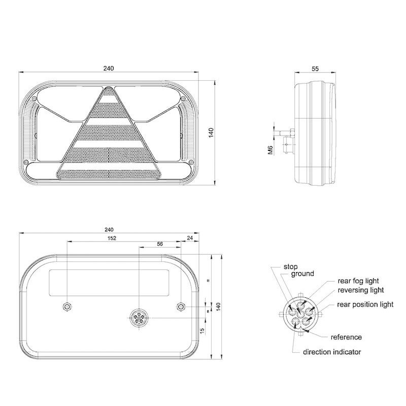 feu arrière LED baïonnette à 5 pôles baïonnette à 5 pôles droit droit 12/24 V Lavaflow