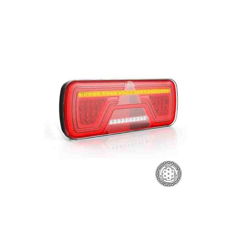feu arrière LED connecteur AMP 7 PIN droit droit 12/24V Lavaflow