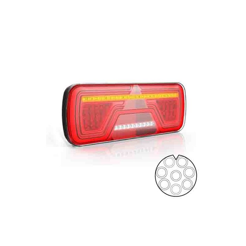 feu arrière LED baïonnette à 8 pôles droit droit 12/24V Lavaflow