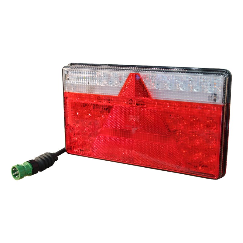 feu arrière LED 5 PINs baïonnette verte + 0,5m de câble, 5 x 1mm². Multiled II droit