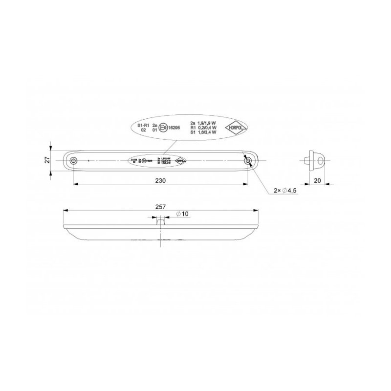 feu arrière LED 100cm câble 100cm câble universel universel 12/24V