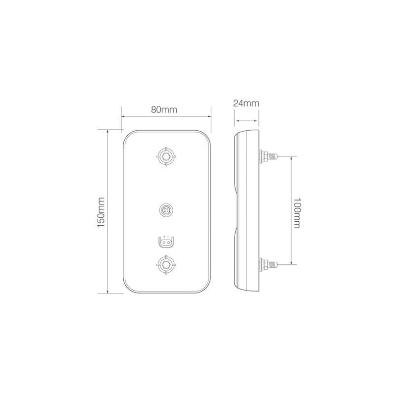 feu arrière LED câble 40cm universel universel 12 V