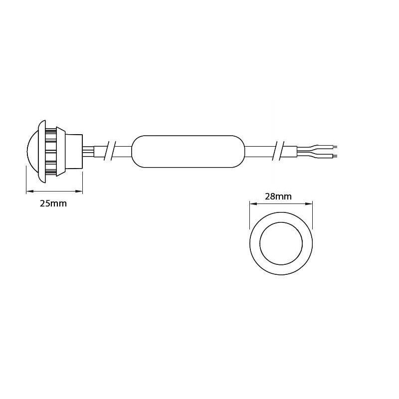 Feu de balisage LED blanc DC 20cm